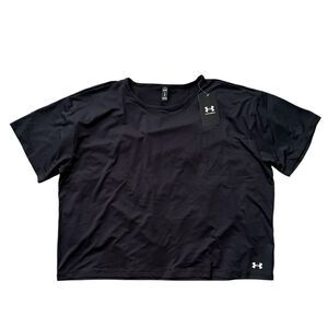 NWT UNDER ARMOUR Women's Loose Oversized Black Short Sleeve Top T Shirt